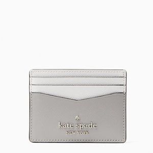 Kate Spade Staci Colorblock Small Slim Card Holder Nimbus Grey